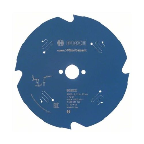 Bosch Expert for FiberCement körfűrészlap cementkötésu farostlemezhez 165x2,2x20mm, 4 fog