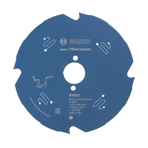 Bosch EXPERT Fiber Cement körfűrészlap 170x2,2/1,6 30 T4 fog kézi körfűrészekhez, betonitlaphoz