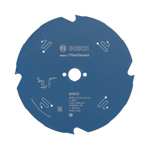 Bosch EXPERT Fiber Cement körfűrészlap 190x2,2/1,6 20 T4 fog kézi körfűrészekhez, betonitlaphoz