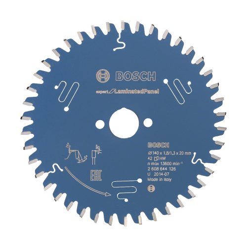 Bosch EXPERT Laminated Panel körfűrészlap 140x1,8/1,3 20 T42 fog, kézi fűrészekhez, parkettához