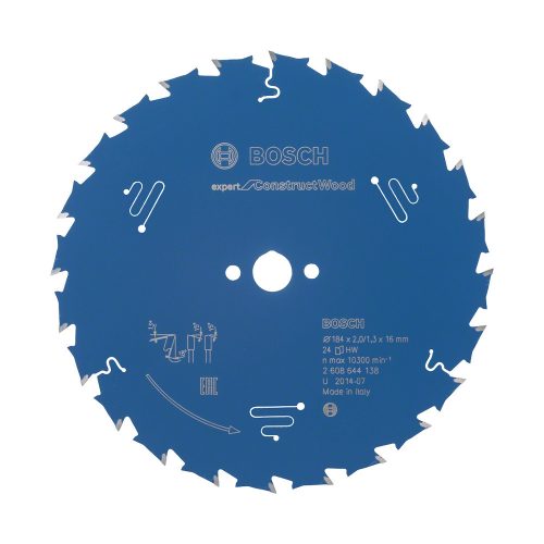 Bosch EXPERT Construct Wood körfűrészlap 184x2/1,3 16 T24 fog, szennyezett fához