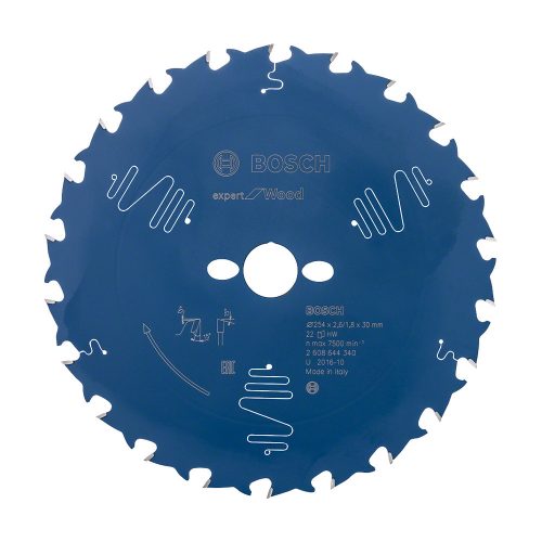 Bosch EXPERT Wood körfűrészlap 254x3,2/2,2 30 T22 fog, ATB pos asztali fűrészekhez, fához