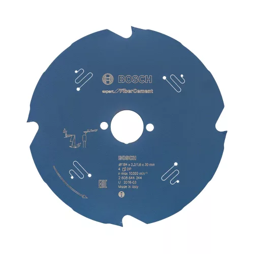 Bosch EXPERT Fiber Cement körfűrészlap 184x2,2/1,6 30 T4 fog, kézi körfűrészekhez betonitlaphoz