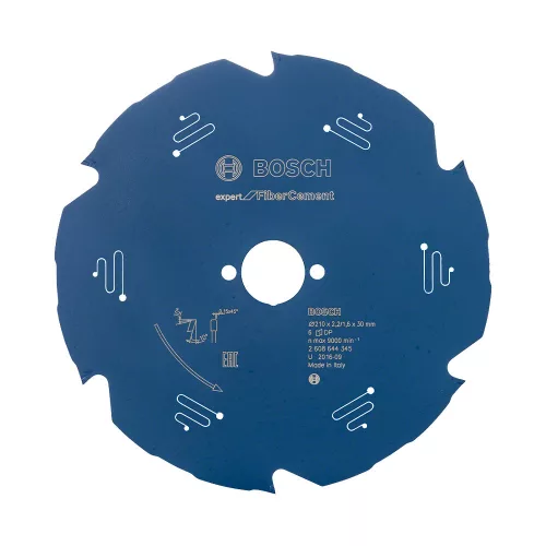 Bosch EXPERT Fiber Cement körfűrészlap 210x2,2/1,6 30 T6 fog, kézi körfűrészekhez betonitlaphoz