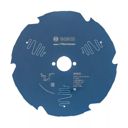 Bosch EXPERT Fiber Cement körfűrészlap 216x2,2/1,6 30 T6 fog, gérvágó fűrészekhez betonitlaphoz