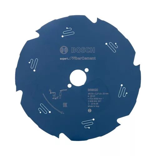 Bosch EXPERT Fiber Cement körfűrészlap 230x2,2/1,6 30 T6 fog, kézi körfűrészekhez betonitlaphoz