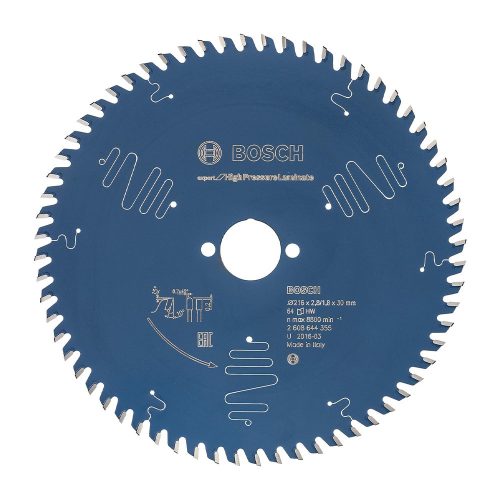 Bosch EXPERT körfűrészlap 216x2,6/1,6 30 T64 fog, gérvágó fűrészekhez rétegelt, kompozit anyag