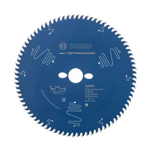 Bosch EXPERT körfűrészlap 250x2,6/1,6 30 T80 fog, asztali fűrészekhez rétegelt, kompozit anyag