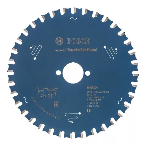 Bosch EXPERT körfűrészlap 190x2,0/1,6 30 T36 fog, HLTCG kézi fűrészekhez, fém szendvicslemez
