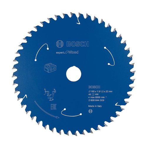 Bosch EXPERT Wood körfűrészlap akkumulátoros körfűrészekhez 165x1,5/1,4 20 mm, T48 fog, fához