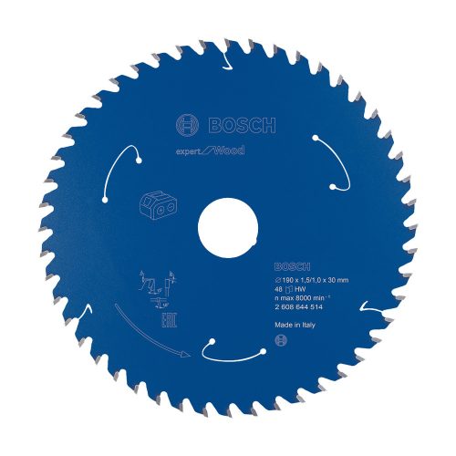 Bosch EXPERT Wood körfűrészlap akkus körfűrészekhez 190x1,5 /1,0 30/20 mm, T48 , fához