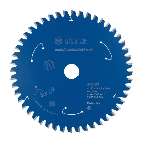 Bosch EXPERT körfűrészlap 165x1,8/1,2 20mm, T48 fog akkus kézi fűrészekhez, parkettához