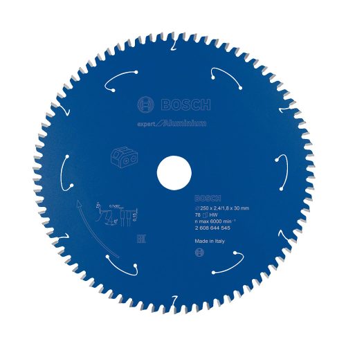 Bosch EXPERT körfűrészlap akkus géphez 256x2/1,4 30mm, T78 fog, alumínium, nemvasfém