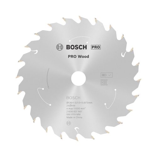 Bosch PRO Wood körfűrészlap akkus géphez, 136x1,5x15,875 mm 24 fog, kemény fa, forgácslap