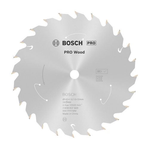 Bosch PRO Wood körfűrészlap akkus géphez, 140x1,5x10 mm 24 fog, kemény fa, forgácslap