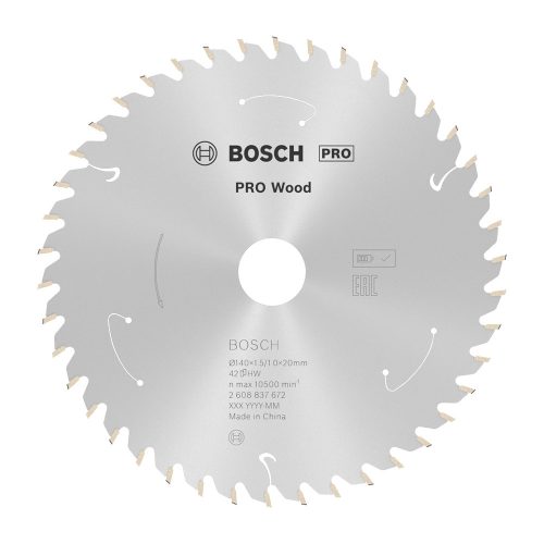 Bosch PRO Wood körfűrészlap akkus géphez, 140x1,5x20 mm 42 fog, kemény fa, forgácslap