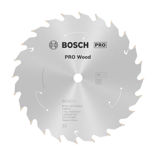Bosch PRO Wood körfűrészlap akkus géphez, 150x1,6x10 mm 24 fog, kemény fa, forgácslap