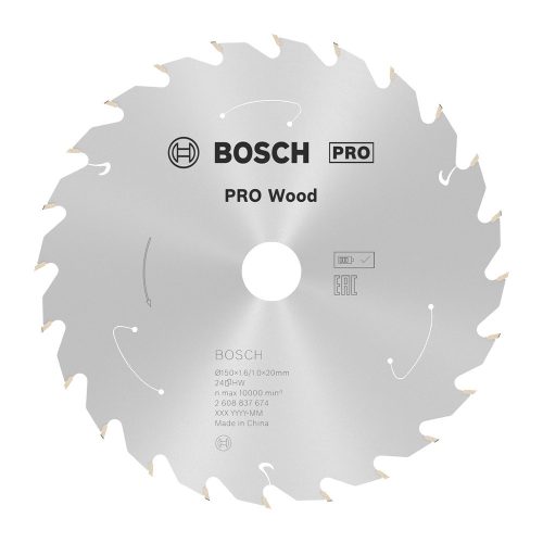 Bosch PRO Wood körfűrészlap akkus géphez, 150x1,6x20 mm 24 fog, kemény fa, forgácslap