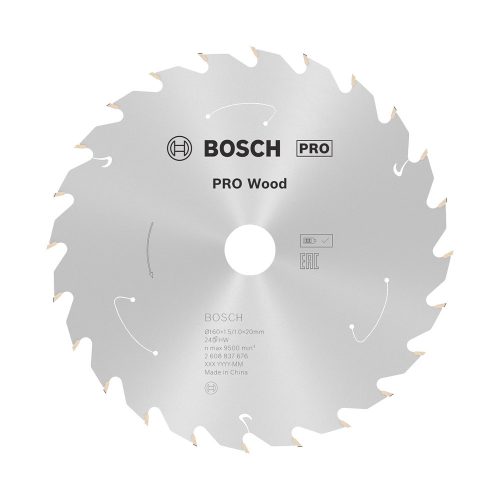 Bosch PRO Wood körfűrészlap akkus géphez, 160x1,5x20 mm 24 fog, kemény fa, forgácslap