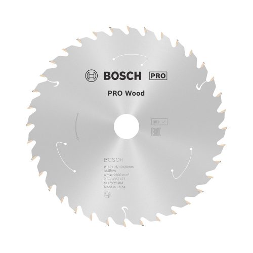 Bosch PRO Wood körfűrészlap akkus géphez, 160x1,5x20 mm 36 fog, kemény fa, forgácslap