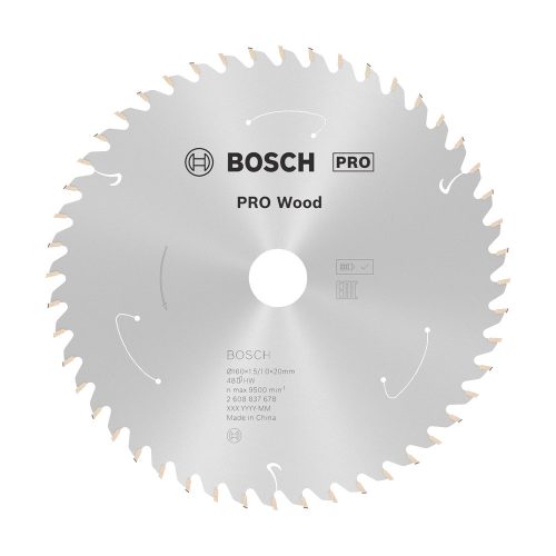 Bosch PRO Wood körfűrészlap akkus géphez, 160x1,5x20 mm 48 fog, kemény fa, forgácslap