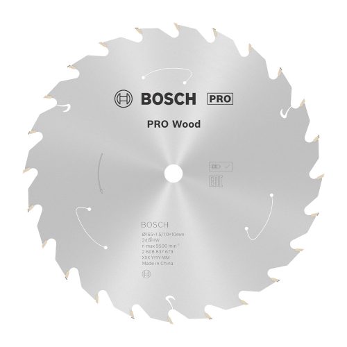 Bosch PRO Wood körfűrészlap akkus géphez, 165x1,5x10 mm 24 fog, kemény fa, forgácslap