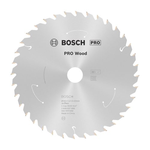 Bosch PRO Wood körfűrészlap akkus géphez, 165x1,5x20 mm 36 fog, kemény fa, forgácslap