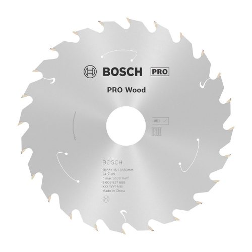 Bosch PRO Wood körfűrészlap akkus géphez, 165x1,5x30 mm 24 fog, kemény fa, forgácslap