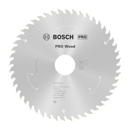 Bosch PRO Wood körfűrészlap akkus géphez, 165x1,5x30 mm 48 fog, kemény fa, forgácslap