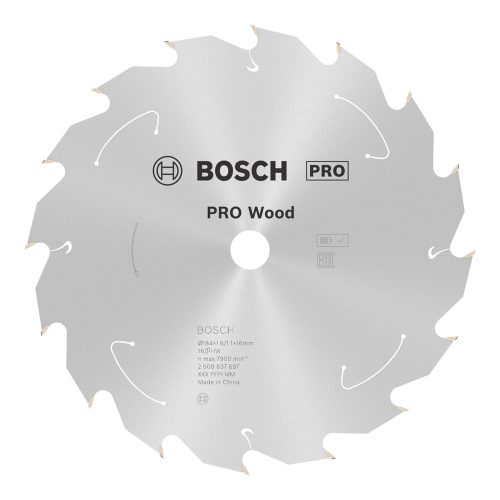 Bosch PRO Wood körfűrészlap akkus géphez, 184x1,6x16 mm 16 fog, kemény fa, forgácslap