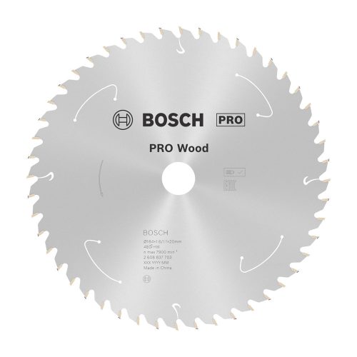 Bosch PRO Wood körfűrészlap akkus géphez, 184x1,6x20 mm 48 fog, kemény fa, forgácslap