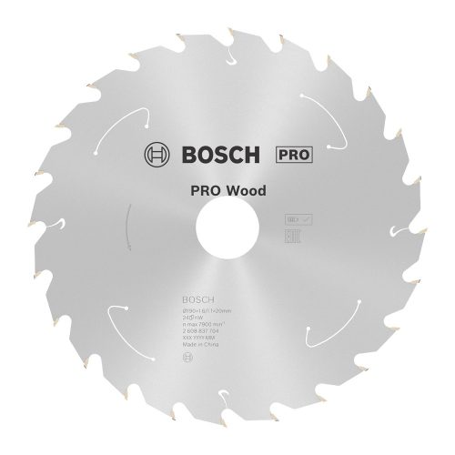 Bosch PRO Wood körfűrészlap akkus géphez, 190x1,6x20 mm 24 fog, kemény fa, forgácslap