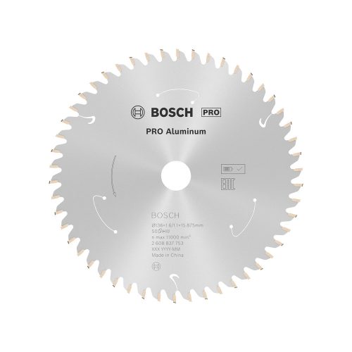 Bosch PRO körfűrészlap akkus géphez, 136x1,6x15,875 mm 50 fog, alumínium, nemvasfém