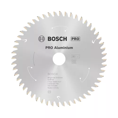 Bosch PRO körfűrészlap akkus géphez, 150x1,8x20 mm 52 fog, alumínium, nemvasfém