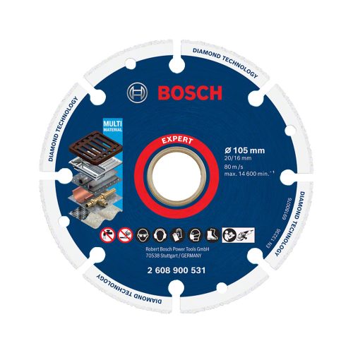 Bosch EXPERT Fémvágó gyémánt vágótárcsa 105 mmx20/16 acél, rozsdamentes, nemvasfém