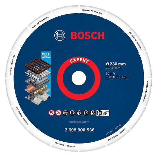 Bosch EXPERT Fémvágó gyémánt vágótárcsa 230mmx22.23 Diamond Metal acél, rozsdamentes, nemvasfém