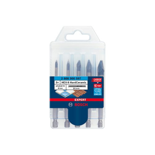 Bosch EXPERT HEX-9 Hard Ceramic csempefúrószár készlet 4/5/6/8/10mm 5 részes