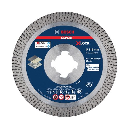 Bosch EXPERT X-LOCK,M14 Gyémánt vágótárcsa Best HardCeramic 115x22,23 1,8 10mm