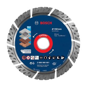   Bosch EXPERT MultiMaterial gyémánt vágótárcsa 150x2,4 mm, 22,23 vasbeton, kő, hosszú élettartam