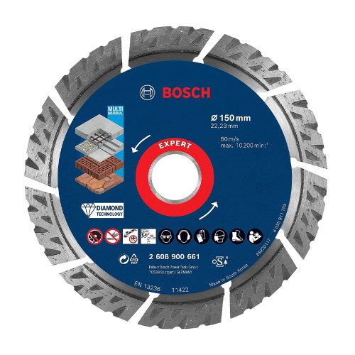 Bosch EXPERT Multimaterial gyémánt vágótárcsa sarokcsiszolóhoz 150x2,4x22,23mm