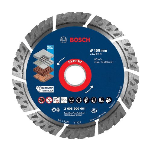 Bosch EXPERT MultiMaterial gyémánt vágótárcsa 150x2,4 mm, 22,23 vasbeton, kő, hosszú élettartam
