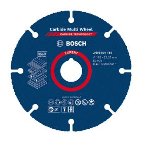   Bosch EXPERT Karbid Multi vágótárcsa 125 mm M14, keményfa, műanyag, szöges fa, gipszkarton