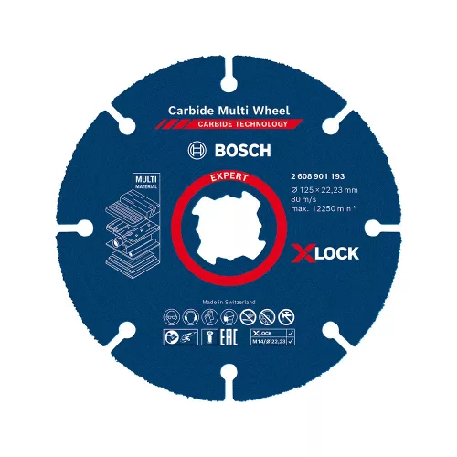 Bosch EXPERT X-LOCK,M14 Karbid Multi vágótárcsa 125mm 10db keményfa, műanyag, szöges fa,gipszk.