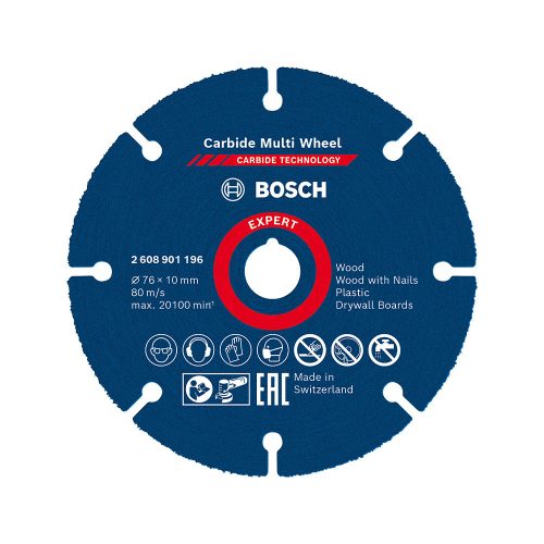 Bosch EXPERT Karbid Multi vágótárcsa 76 mm keményfa, műanyag, szöges fa, gipszkarton