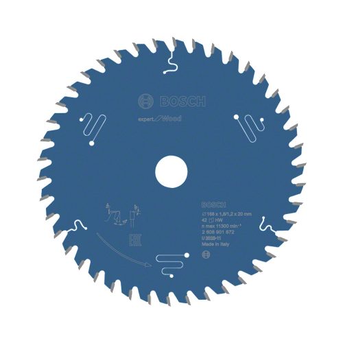 Bosch EXPERT Wood körfűrészlap 168x1,8/1,2 20mm, T42 fog kézi fűrészekhez, fához