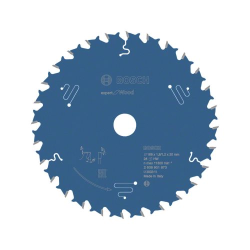 Bosch EXPERT Wood körfűrészlap 168x1,8/1,2 20mm, T28 fog kézi fűrészekhez, fához