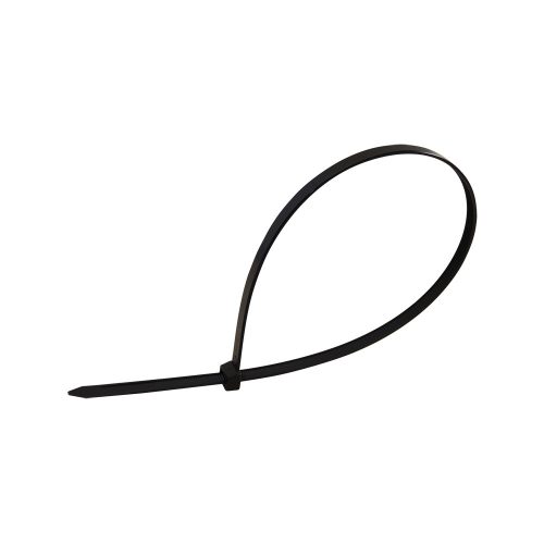 Tracon normál kábelkötegelő, fekete 365×7.8mm, D=8-100mm, PA6.6