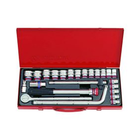   King Tony kézi 1/2" dugókulcs készlet 12* SAE 24 részes (4024SR)