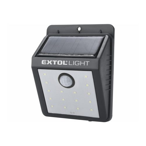 Extol Light éjszakai készenléti LED lámpa, 0,4W, 16 LED; 120 Lm, napelem+szenzor, Li-ion akkus