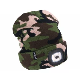   Extol Light terepszínű kötött sapka LED homloklámpával 4x45Lm